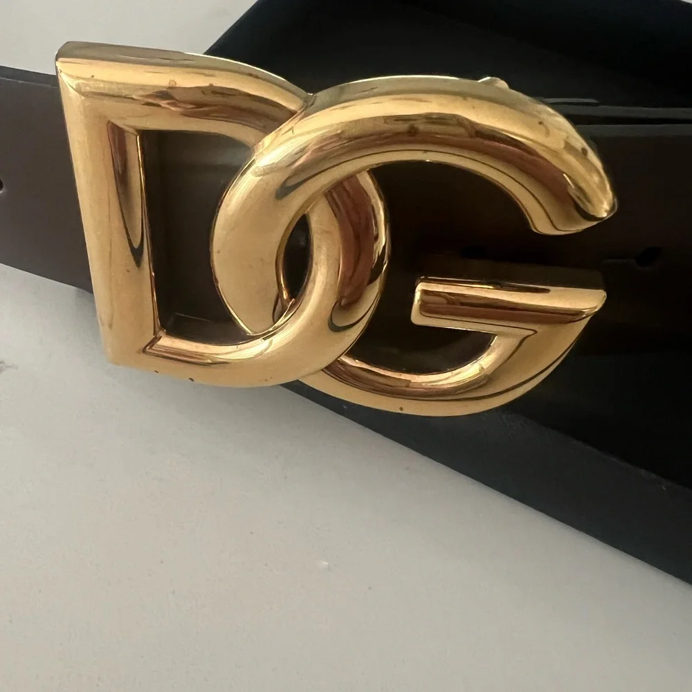 Dolce&Gabbana DG Logo Brown Leather Belt - Picture 3 of 15